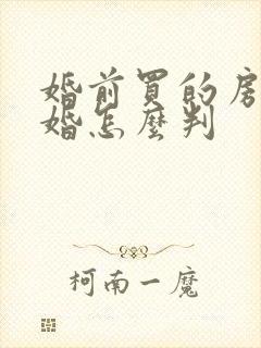 婚前买的房子离婚怎么判