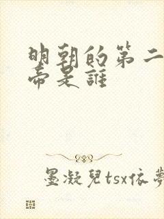 明朝的第二位皇帝是谁