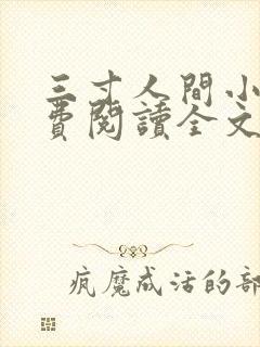 三寸人间小说免费阅读全文