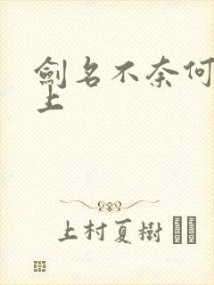 剑名不奈何 淮上