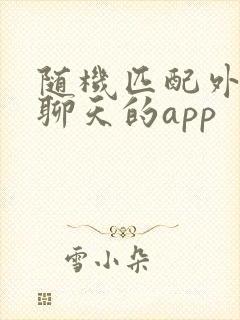 随机匹配外国人聊天的app