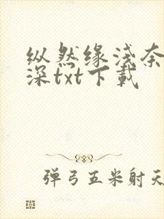 纵然缘浅奈何情深txt下载