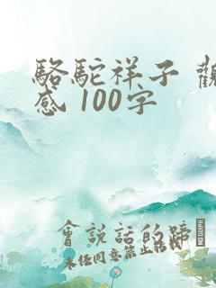 骆驼祥子 观后感 100字