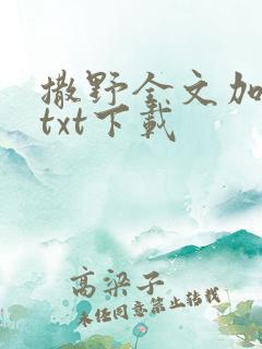 撒野全文加番外txt下载