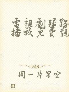 电视剧归路在线播放免费观看全集