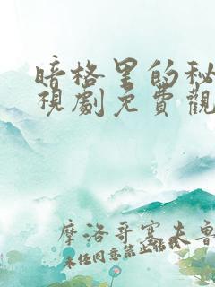 暗格里的秘密电视剧免费观看在线播放