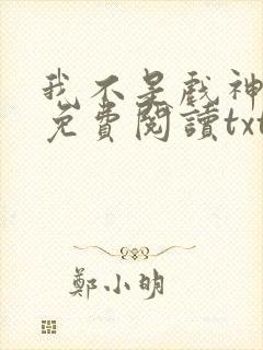 我不是戏神小说免费阅读txt下载