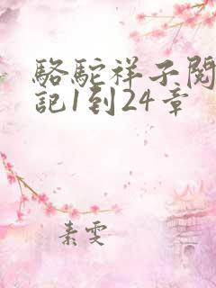 骆驼祥子阅读笔记1到24章