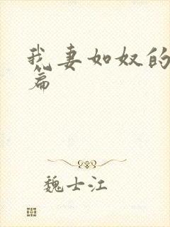 我妻如奴的番外篇