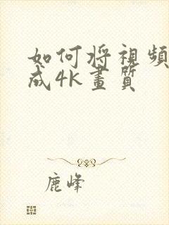 如何将视频修复成4k画质