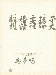 离婚要孩子抚养权请律师大概需要多少钱