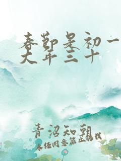 春节是初一还是大年三十