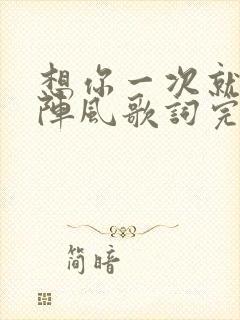想你一次就起一阵风歌词完整版