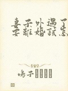 妻子外遇了老公要离婚该怎么挽回