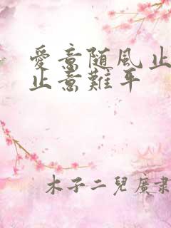 爱意随风止,风止意难平