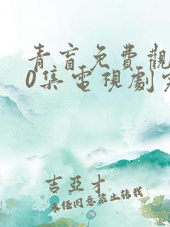 青盲免费观看50集电视剧完整版有新剧