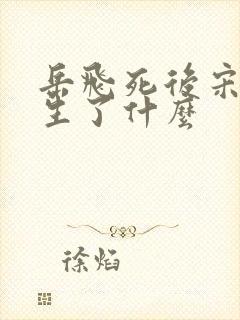 岳飞死后宋朝发生了什么