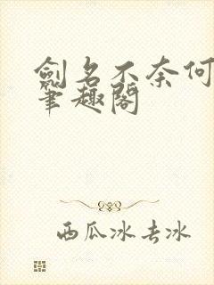 剑名不奈何淮上笔趣阁