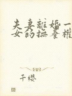 夫妻离婚一儿一女的抚养权怎么判定