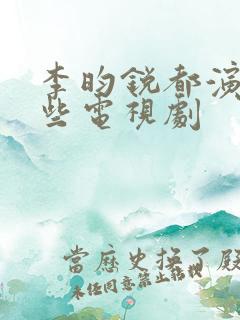 李昀锐都演过哪些电视剧