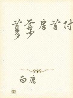 首套房首付最低多少