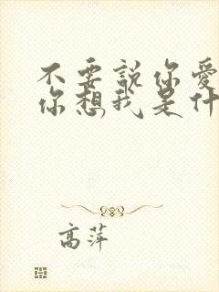 不要说你爱我,你想我是什么歌