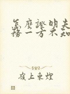 怎么证明夫妻债务一方不知情