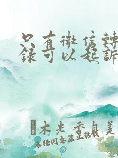 只有微信转账记录可以起诉对方