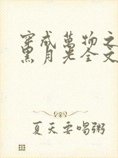 穿成万物之神的黑月光全文