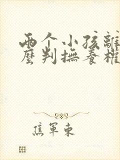 两个小孩离婚怎么判抚养权