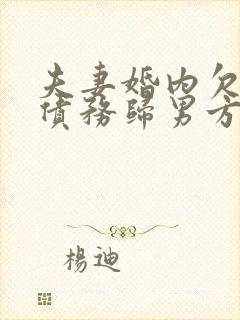 夫妻婚内欠债,债务归男方,离婚后