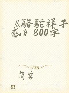 《骆驼祥子读后感》800字