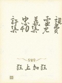 许忠义电视剧全集40集免费观看