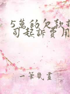 5万的欠款打官司起诉费用