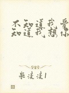 不知道我爱你不知道我想你是什么歌