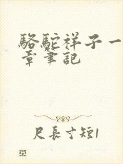 骆驼祥子一到二章笔记