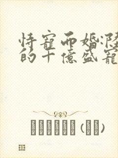 恃宠而婚:陆少的千亿盛宠