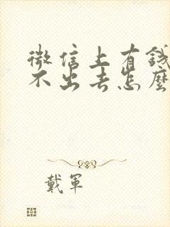 微信上有钱但转不出去怎么办