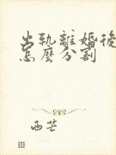 出轨离婚后财产怎么分割