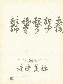 离婚起诉委托律师费多少钱