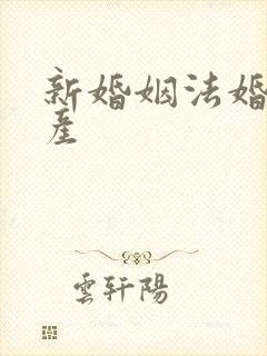 新婚姻法婚前财产