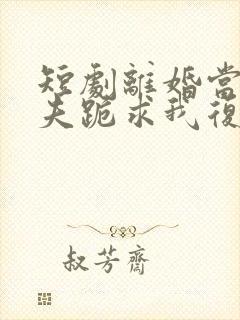 短剧离婚当天前夫跪求我复婚全集