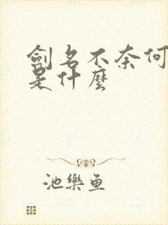 剑名不奈何讲的是什么