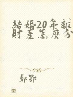 结婚20年离婚财产怎么分配