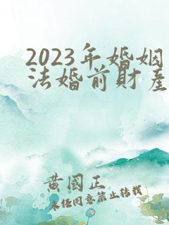 2023年婚姻法婚前财产
