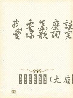 我要怎么说我不爱你歌词完整版