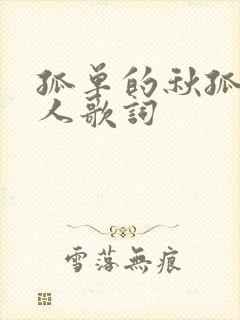 孤单的秋孤单的人歌词