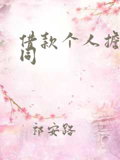 借款个人担保合同