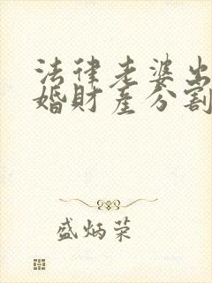 法律老婆出轨离婚财产分割