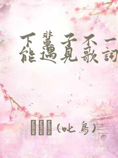 下辈子不一定还能遇见歌词